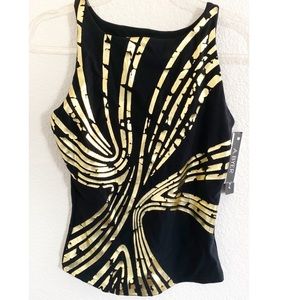 NWT VTG A.Byer | gold foil sleeveless top